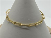 Sterling Gold Vermeil Paperclip Style Bracelet