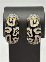 Joan Rivers Enamel & Crystal Fancy Earrings