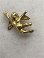 10K Yellow Gold Heavenly Angel Lapel Pin