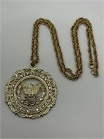 Royal Brand Gold tone American Eagle Necklace