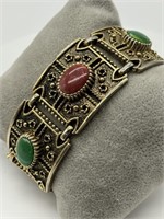 Sarah Coventry Gold Tone Etruscan Panel Bracelet
