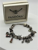 $1000+ Pandora Sterling & Gold Full Charm Bracelet
