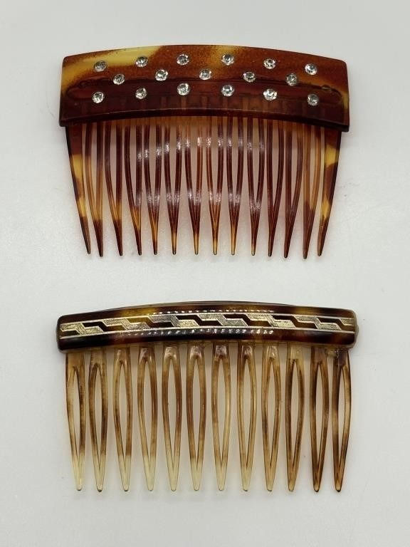 Pair Vintage Lucite Hair Combs