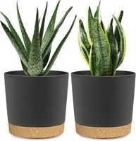 9 Inch Plant Pots, 2Pack Planters for Indoor