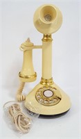 Vintage Cream Candlestick Rotary Telephone