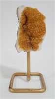 Citrine Cluster Geode Section On Display Stand