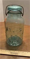 Atlas E Z Seal Vintage Blue Jar Has Bubbles In It