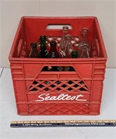 Plastic SEALTEST Crate w Vintage Pop Bottles
