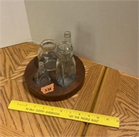 Glass Jars & Wooden Base