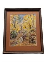 Watercolor of Forest by Mimi Hoppewolf, Framed