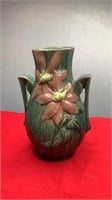 Roseville Pottery Clematis Vase, Forest Green,