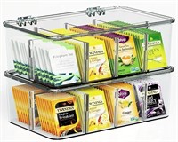 Pack of 2 Stackable Tea Storage Organizers