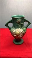 Roseville Pottery Peony Double Handle  Green V