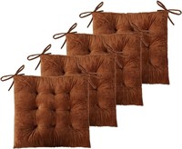 Set of 4 Square Chair Pads- Brown