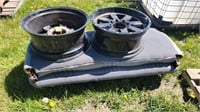 Pair rims; seat  out of GMC truck set