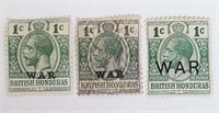 WWI 1916 British Honduras 1¢ Stamps
