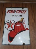 Vintage Texaco Fire Chief Gasoline Tin Sign