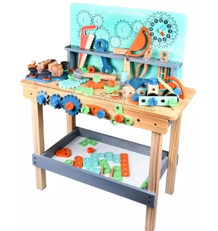 Wooden Toddler Workbench - Kids Tool Belt-3+