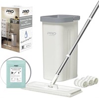 Hands-Free White Flat Squeeze Mop System