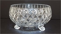 Crystal Diamond Pattern 3-Legged Serving Bowl
