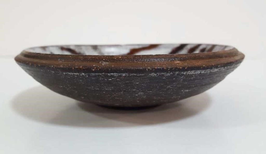 Studio Art Pottery Red Clay Glazed Bowl, 6" Diam.