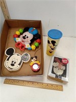 Mickey Mouse Rattle, Ornament,  Cup W/Lid & More