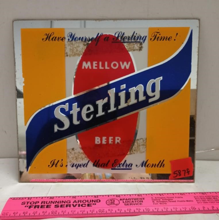 Sterling Beer Mirror Sign