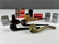 Tobacco pipes filters lighters