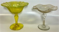 EARLY 1900'S ART GLASS COMPOTES INCL STEUBEN