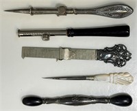 UNIQUE ANTIQUE SEWING TOOLS INCL STERLING