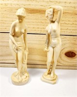 Pair of A. Santini Vintage Alabaster Sculptures
