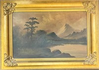 CHARMING ANTIQUE LANDSCAPE PAINTING ON BOARD