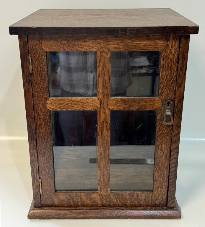 DESIRABLE 1910 MISSION OAK GLASS SIDED DISPLAY