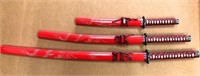 3pc Japanese traditional Katana Swords