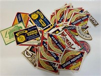 NEAT LOT OF VINTAGE PAPER ADVERTISING LABELS