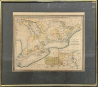 INTERESTING EARLY HAND TINTED MAP - UPPER CANADA