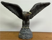 SUBSTANTIAL HEAVY CEMENT EAGLE IN FLIGHT - DECOR