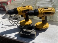 2 DeWalt Drills with Battery Charger