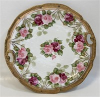 PRETTY 1930S HAND PAINTED NIPPON HANDLED PLATE