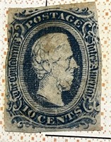 Confederate CSA Postage Stamp 1860s