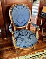Victorian  Arm Chair Walnut Finger Carved