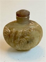 Oriental Snuff / Opium Bottle Stone Jade? Carved