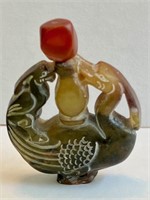 Chinese Carved Birds Snuff Bottle Jade?