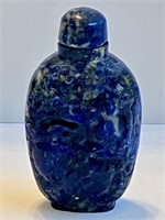 Lapis / Sodalite Carved Snuff Bottle