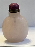 Rose Quartz Snuff Opium Bottle