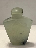 Jade Snuff Bottle with Carved Motif