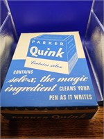 Parker Quink Retail Display w/12 NOS Wash Blue Ink