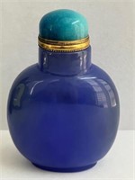 Blue Snuff Bottle Light blue Cap