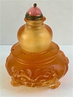 Footed Peking Glass Opium Snuff Bottle