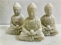 (3) Small Carved Onyx Buddha Figures